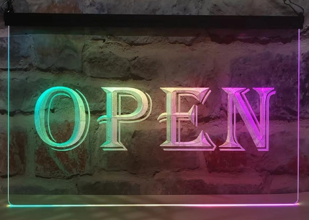 Open Led Neon Sign Multi Mode Store Shop Restaurant Decor Wall Hanging