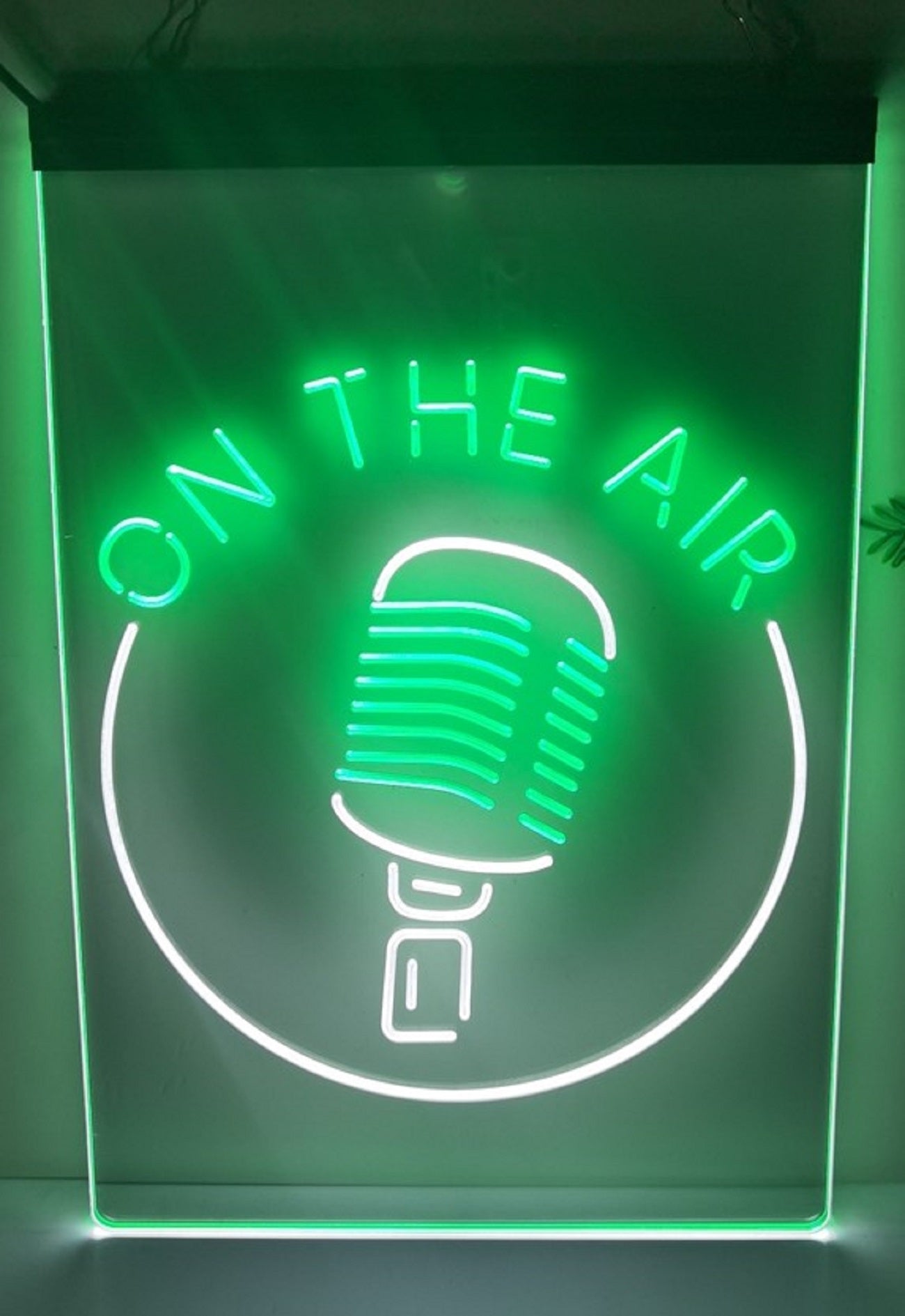 On The Air Mic Led Neon Sign Dual Color Home Studio Room Audio Radio Studio Decor