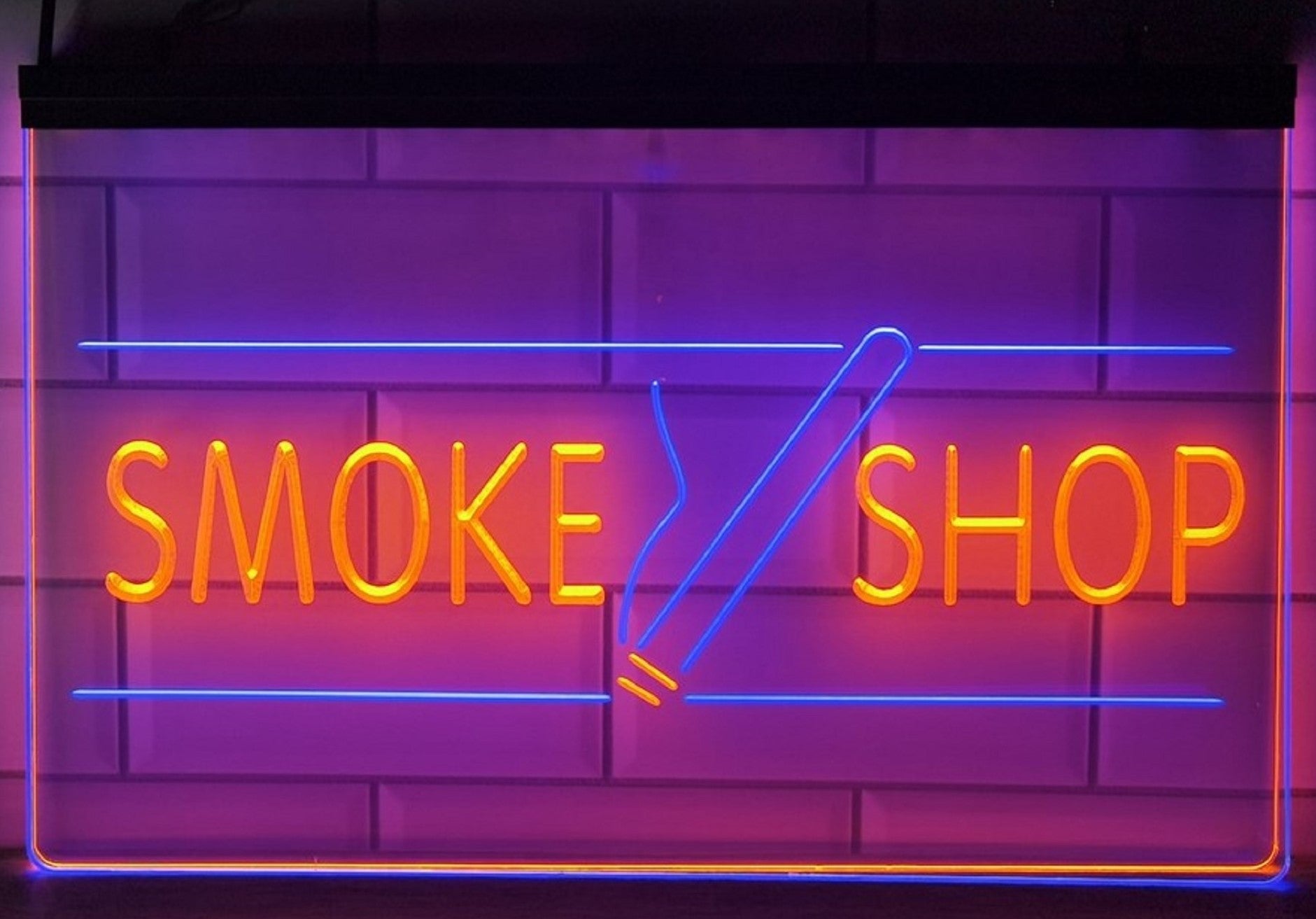 Smoke Shop Led Neon Sign Dual Color Cigar Vape Smoke Shop Decor