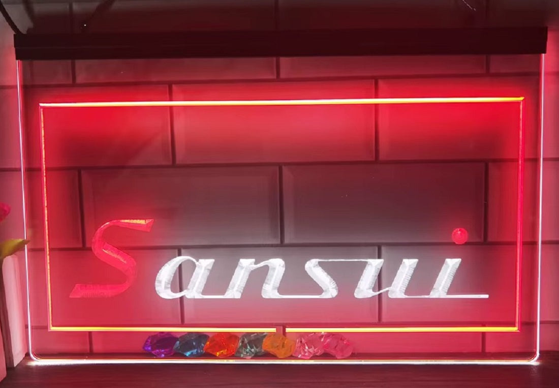 Sansui Led Neon Sign Dual Color Home Music Room Audio Recording Studio Decor