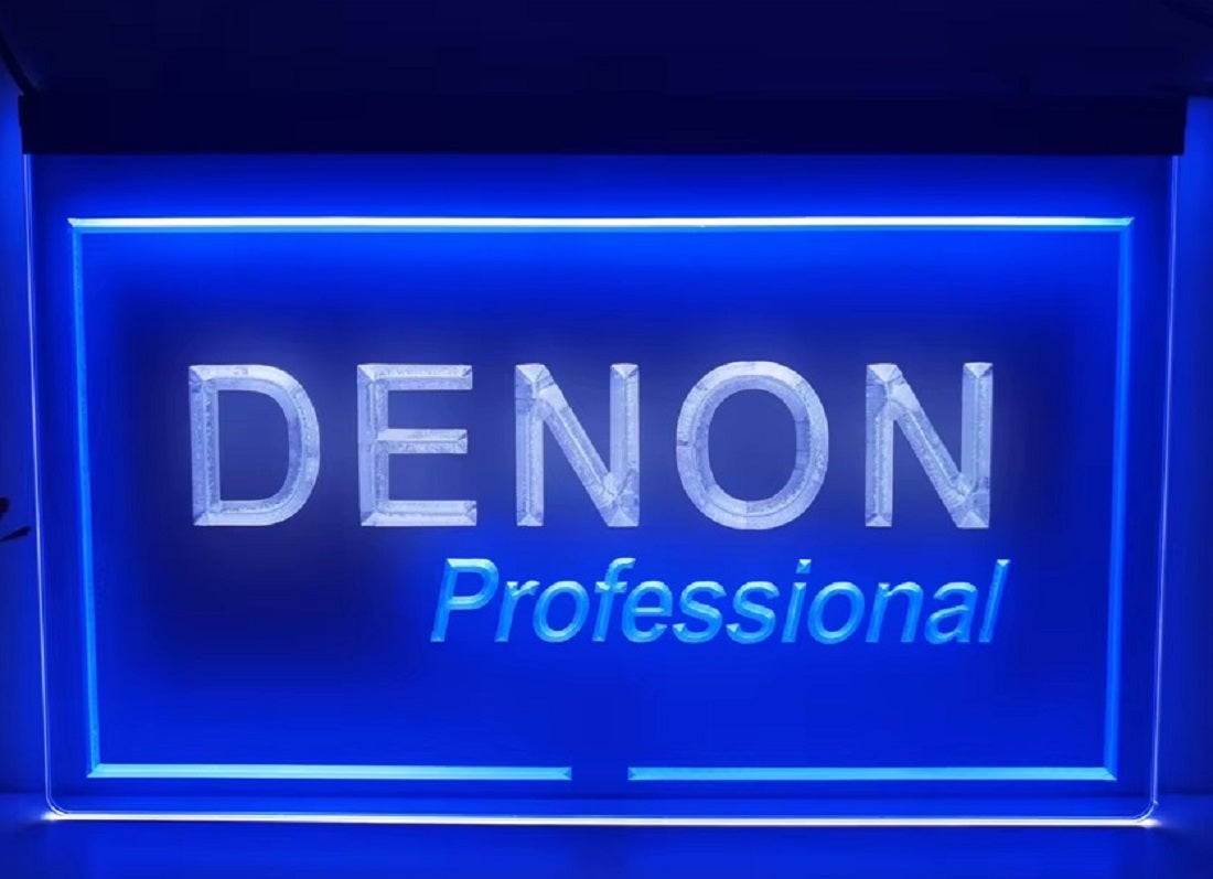 Denon Professional Led Neon Sign Dual Color Music Room Audio Studio Decor