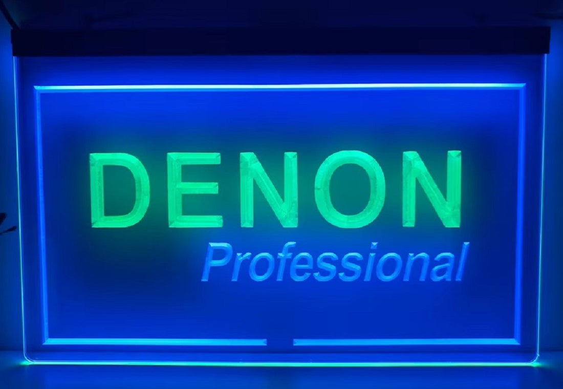 Denon Professional Led Neon Sign Dual Color Music Room Audio Studio Decor