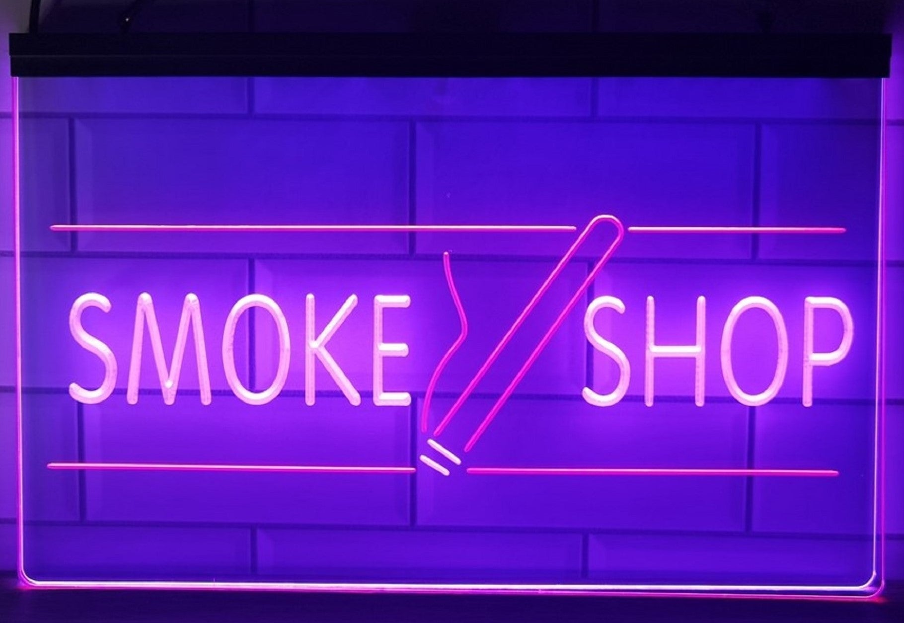 Smoke Shop Led Neon Sign Dual Color Cigar Vape Smoke Shop Decor