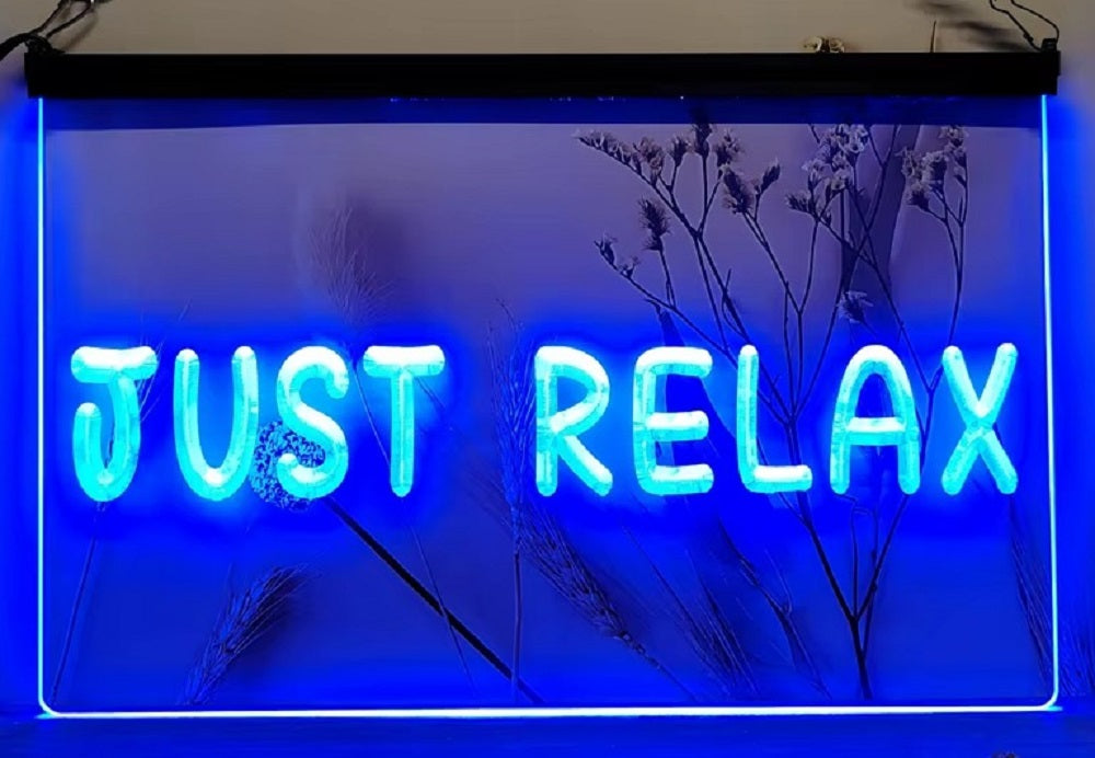 Just Relax Led Neon Sign Home Office Man Cave Workspace Decor