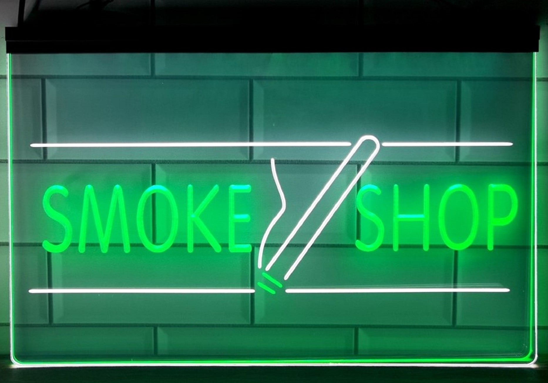 Smoke Shop Led Neon Sign Dual Color Cigar Vape Smoke Shop Decor