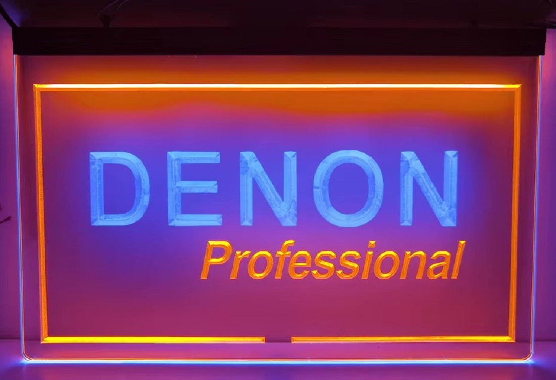 Denon Professional Led Neon Sign Dual Color Music Room Audio Studio Decor
