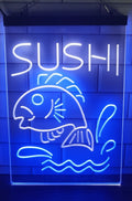 Sushi Fish Led Neon Sign Dual Color Sushi Japanese Restaurant Decor