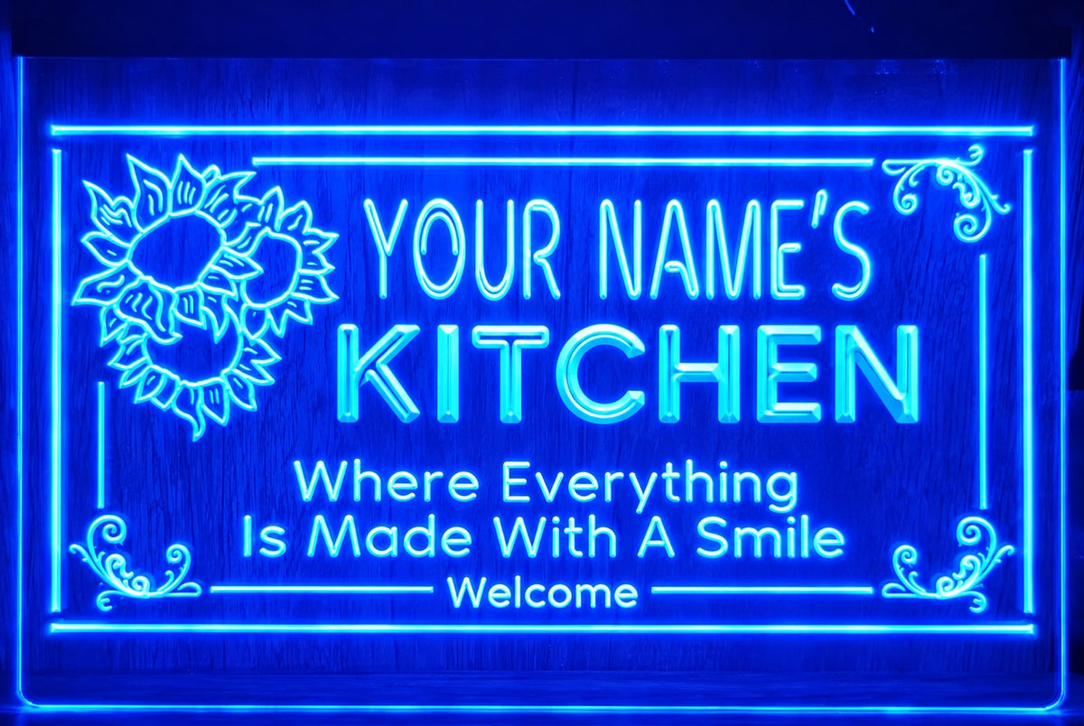 Custom Your Name Kitchen Led Neon Sign Home Kitchen Restaurant Decor