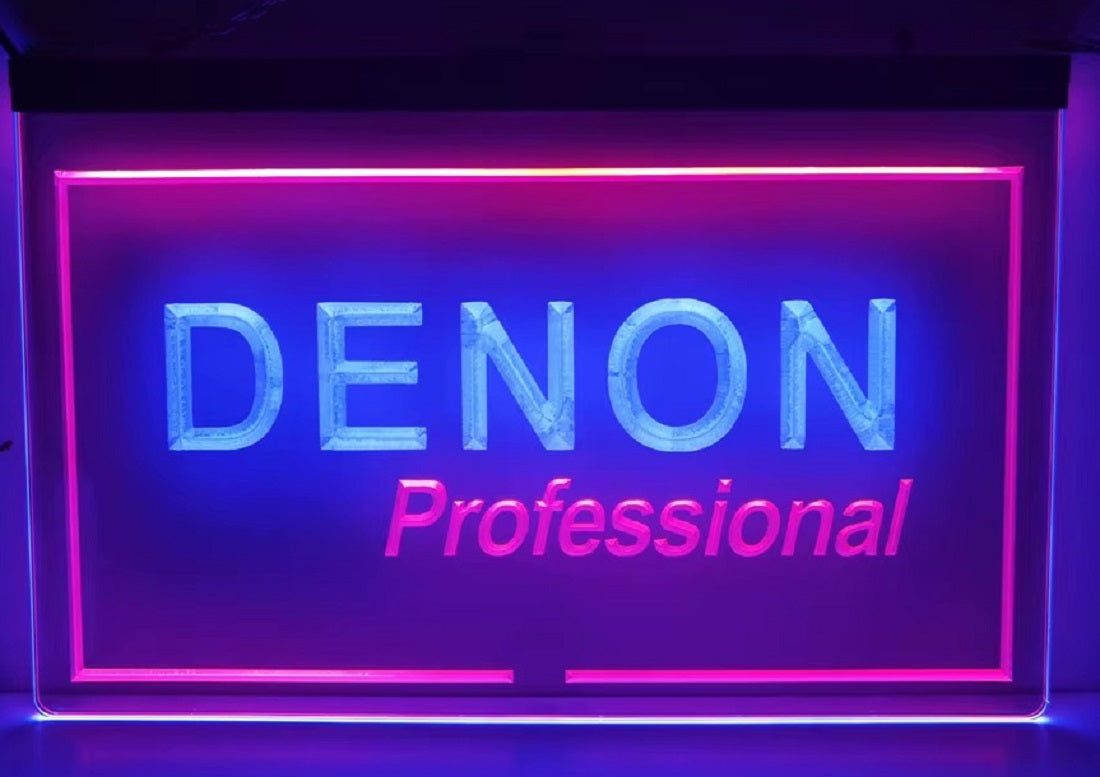 Denon Professional Led Neon Sign Dual Color Music Room Audio Studio Decor