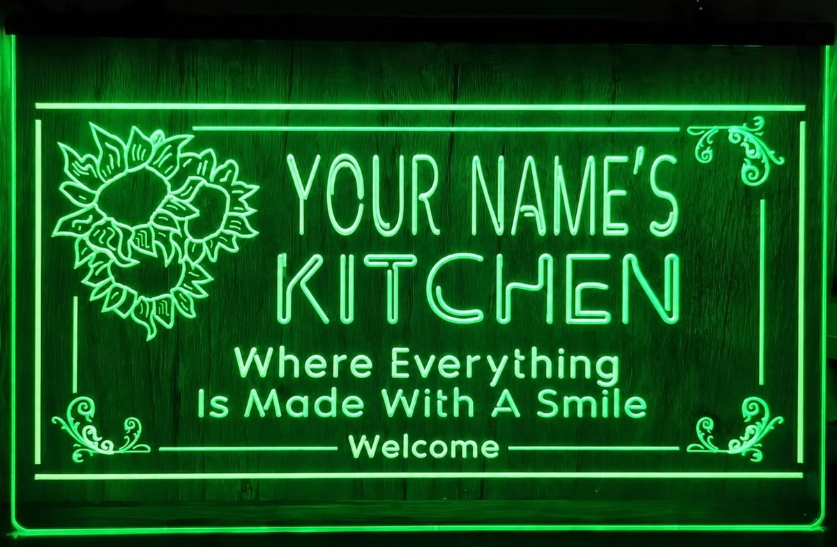 Custom Your Name Kitchen Led Neon Sign Home Kitchen Restaurant Decor