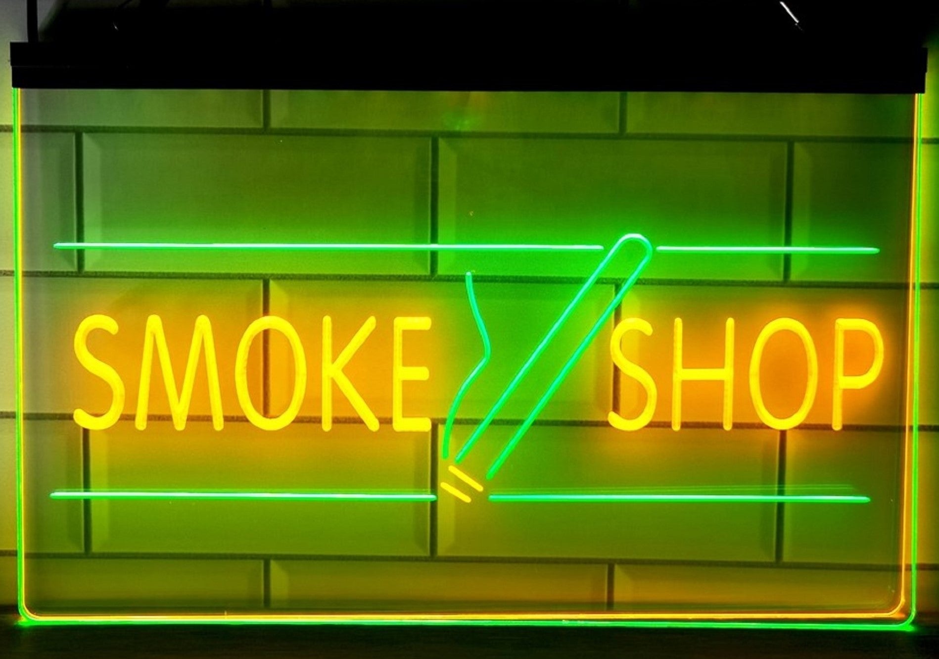 Smoke Shop Led Neon Sign Dual Color Cigar Vape Smoke Shop Decor