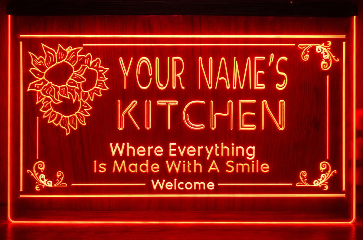 Custom Your Name Kitchen Led Neon Sign Home Kitchen Restaurant Decor