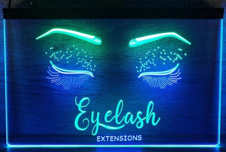 Eyelash Extension Led Neon Sign Dual Color Beauty Eyelash Nail Salon Decor