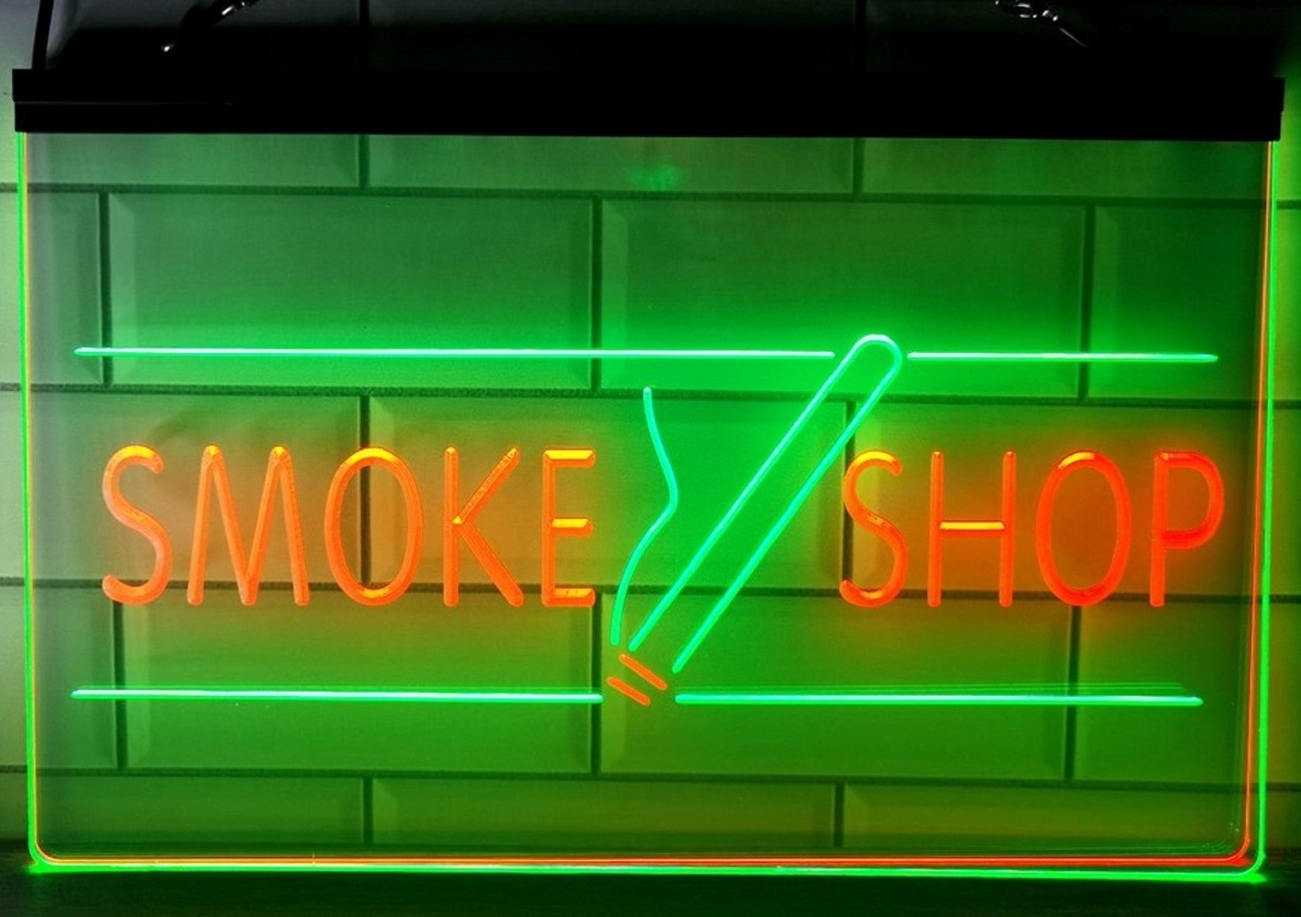 Smoke Shop Led Neon Sign Dual Color Cigar Vape Smoke Shop Decor