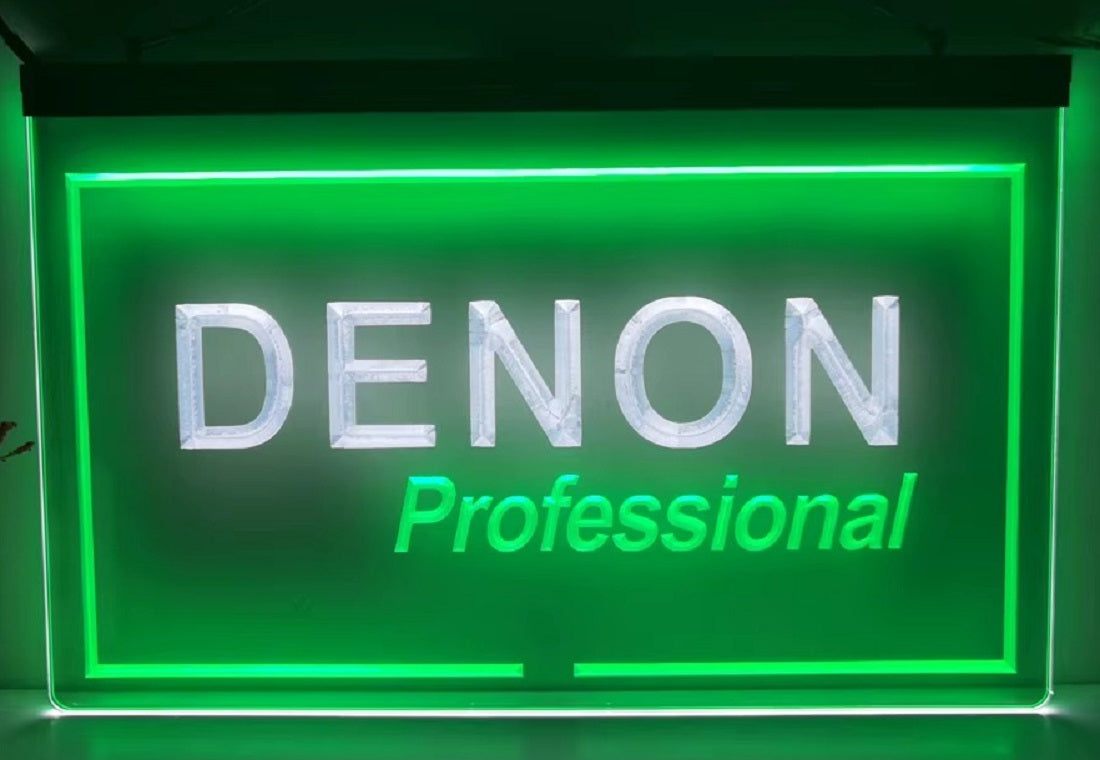 Denon Professional Led Neon Sign Dual Color Music Room Audio Studio Decor
