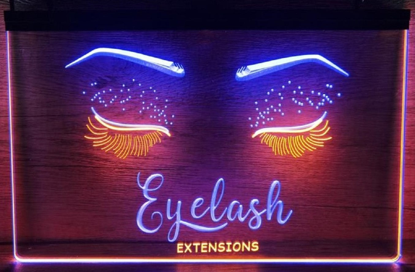 Eyelash Extension Led Neon Sign Dual Color Beauty Eyelash Nail Salon Decor