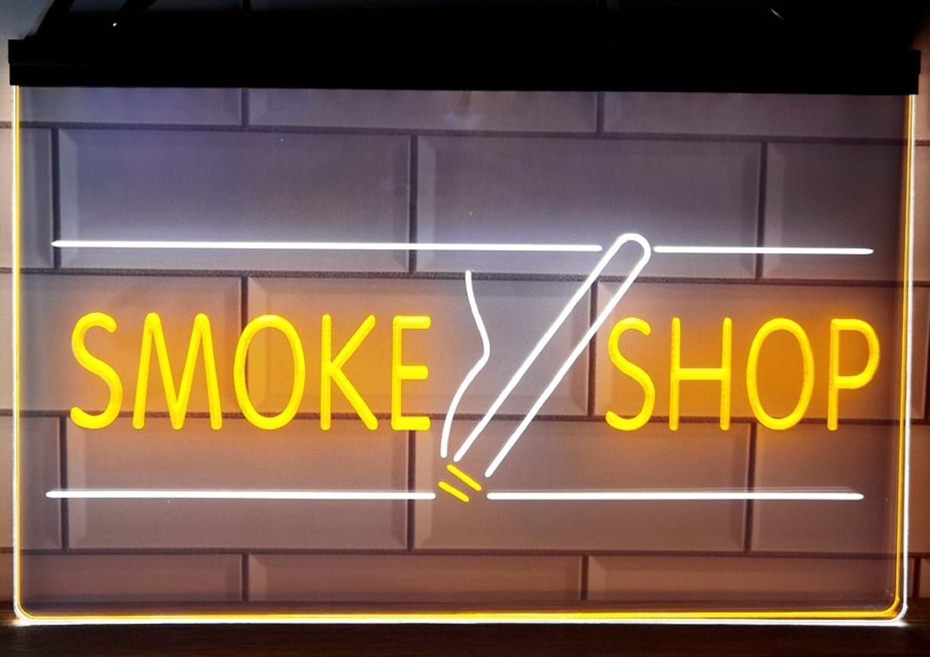 Smoke Shop Led Neon Sign Dual Color Cigar Vape Smoke Shop Decor