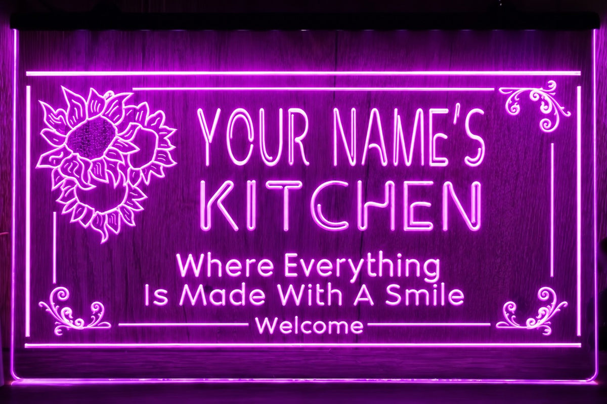 Custom Your Name Kitchen Led Neon Sign Home Kitchen Restaurant Decor