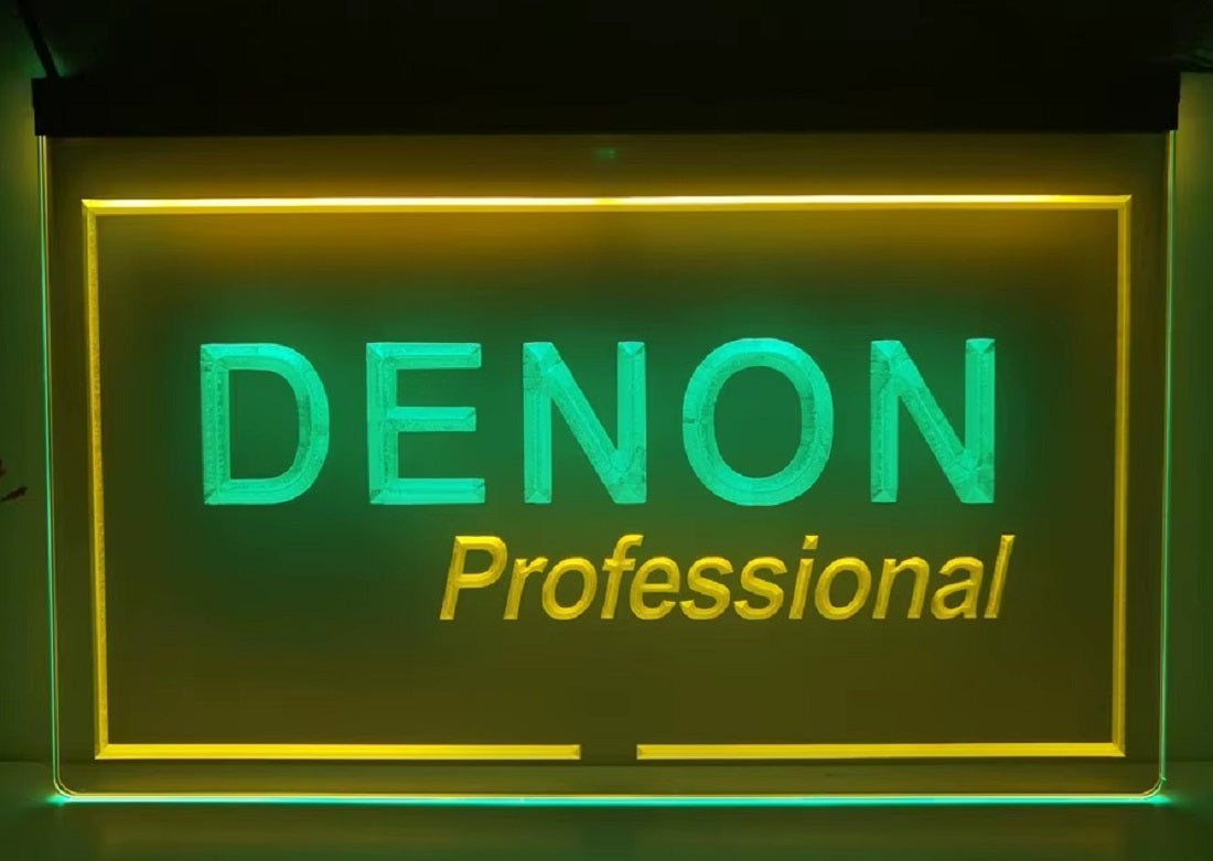 Denon Professional Led Neon Sign Dual Color Music Room Audio Studio Decor