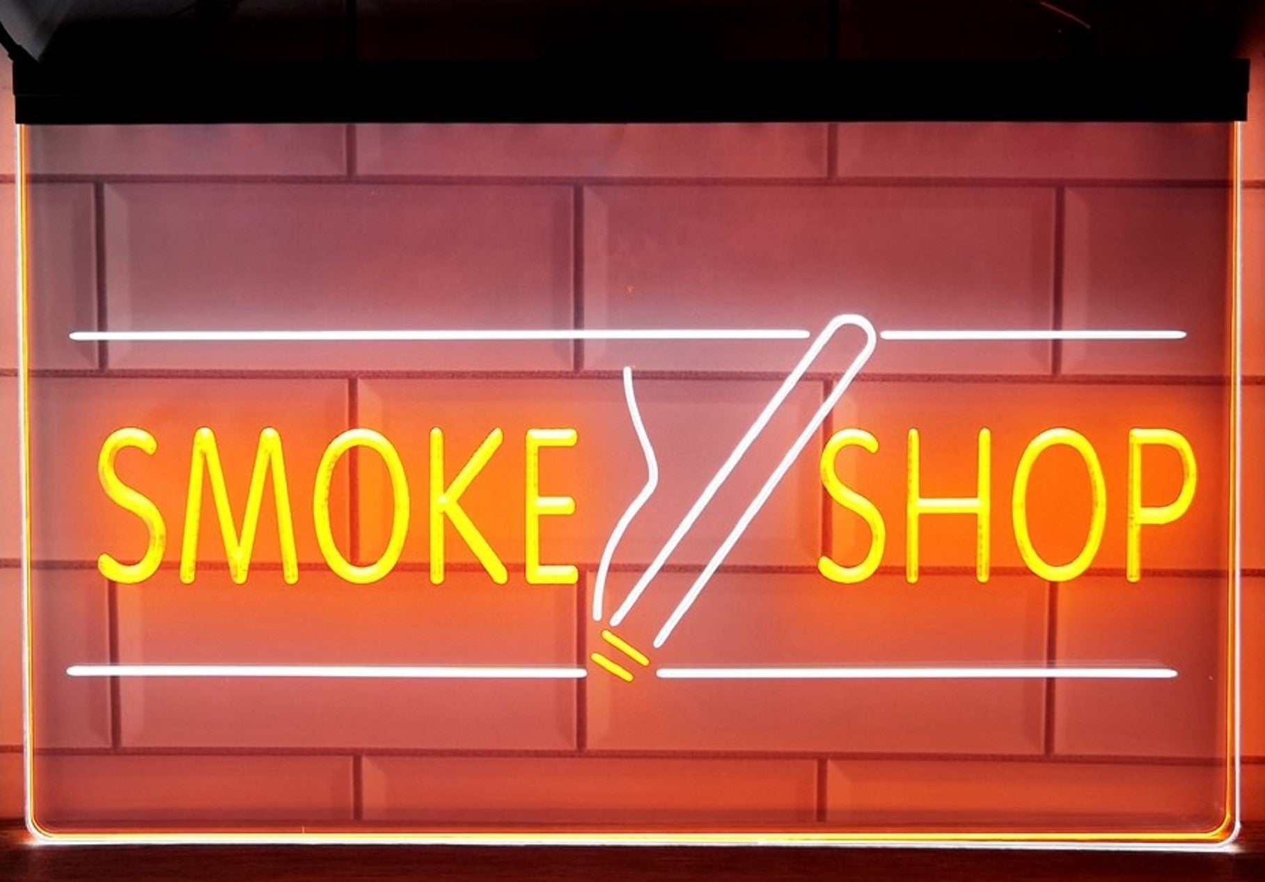Smoke Shop Led Neon Sign Dual Color Cigar Vape Smoke Shop Decor