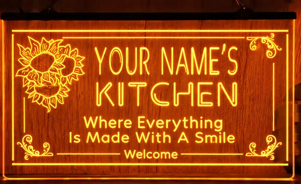 Custom Your Name Kitchen Led Neon Sign Home Kitchen Restaurant Decor