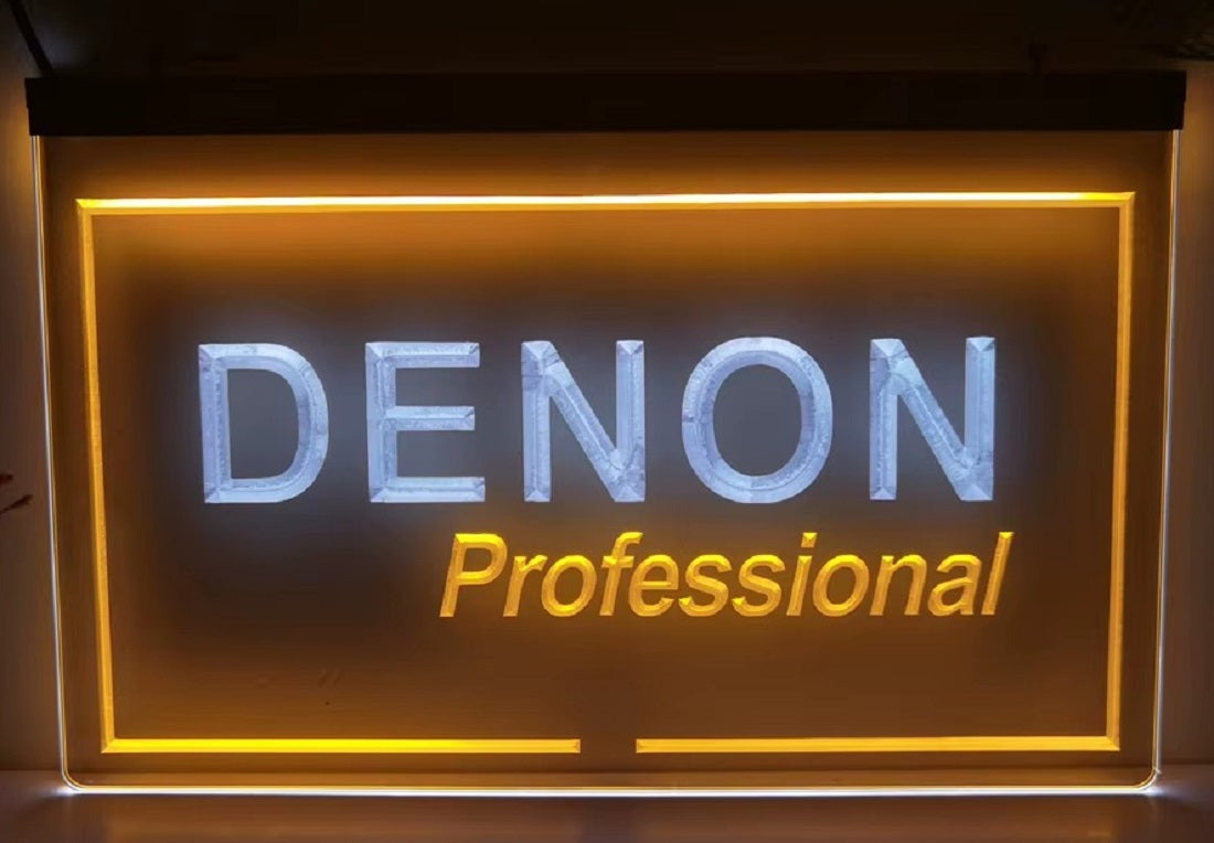 Denon Professional Led Neon Sign Dual Color Music Room Audio Studio Decor