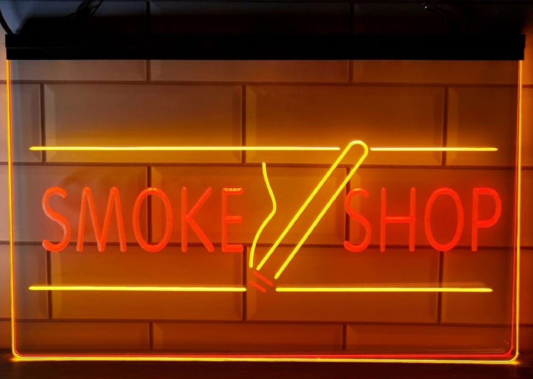 Smoke Shop Led Neon Sign Dual Color Cigar Vape Smoke Shop Decor