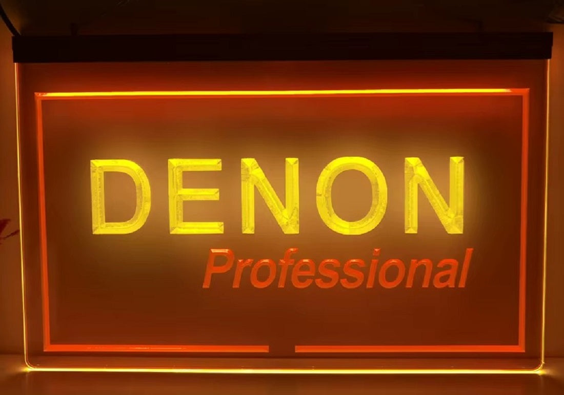 Denon Professional Led Neon Sign Dual Color Music Room Audio Studio Decor