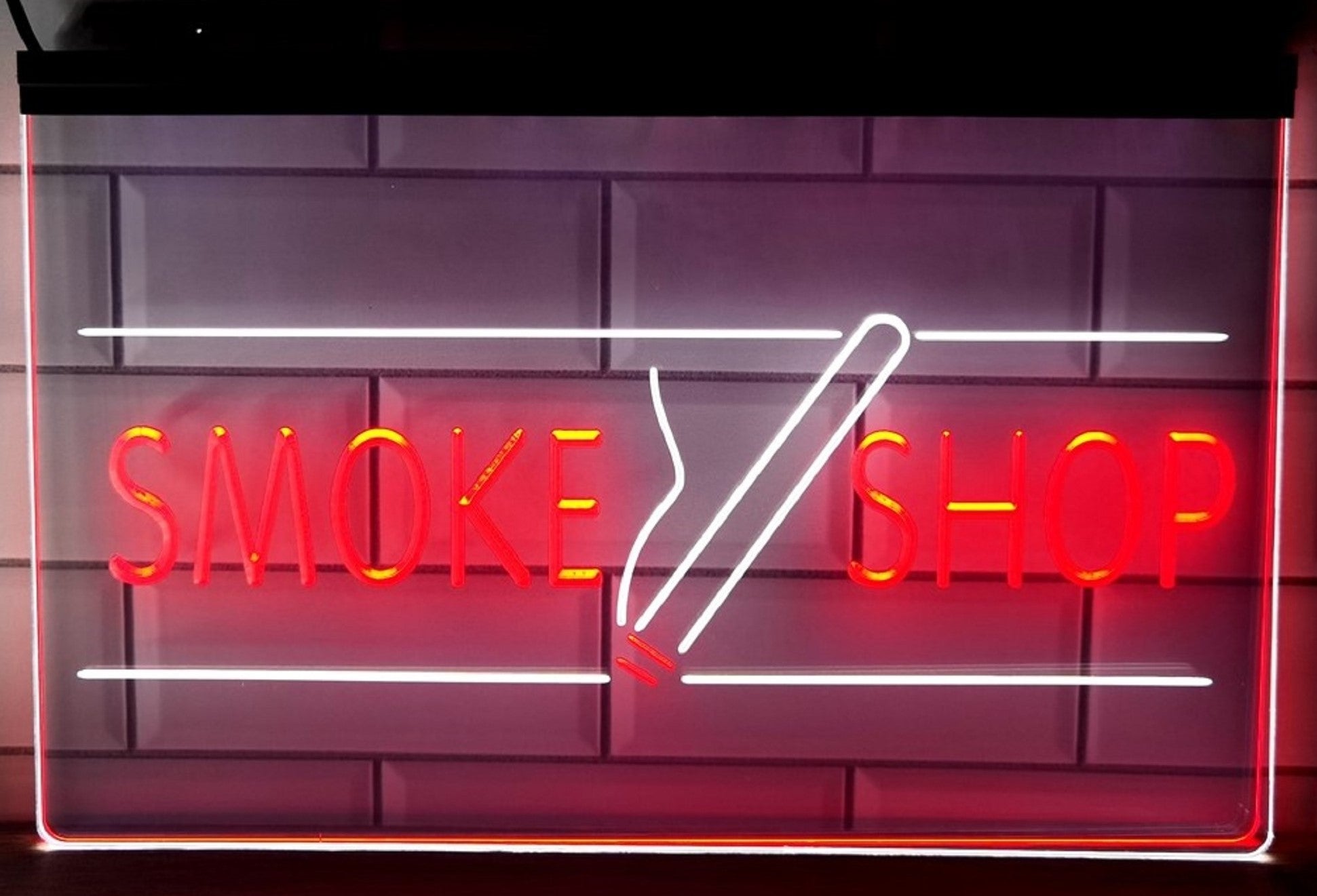 Smoke Shop Led Neon Sign Dual Color Cigar Vape Smoke Shop Decor