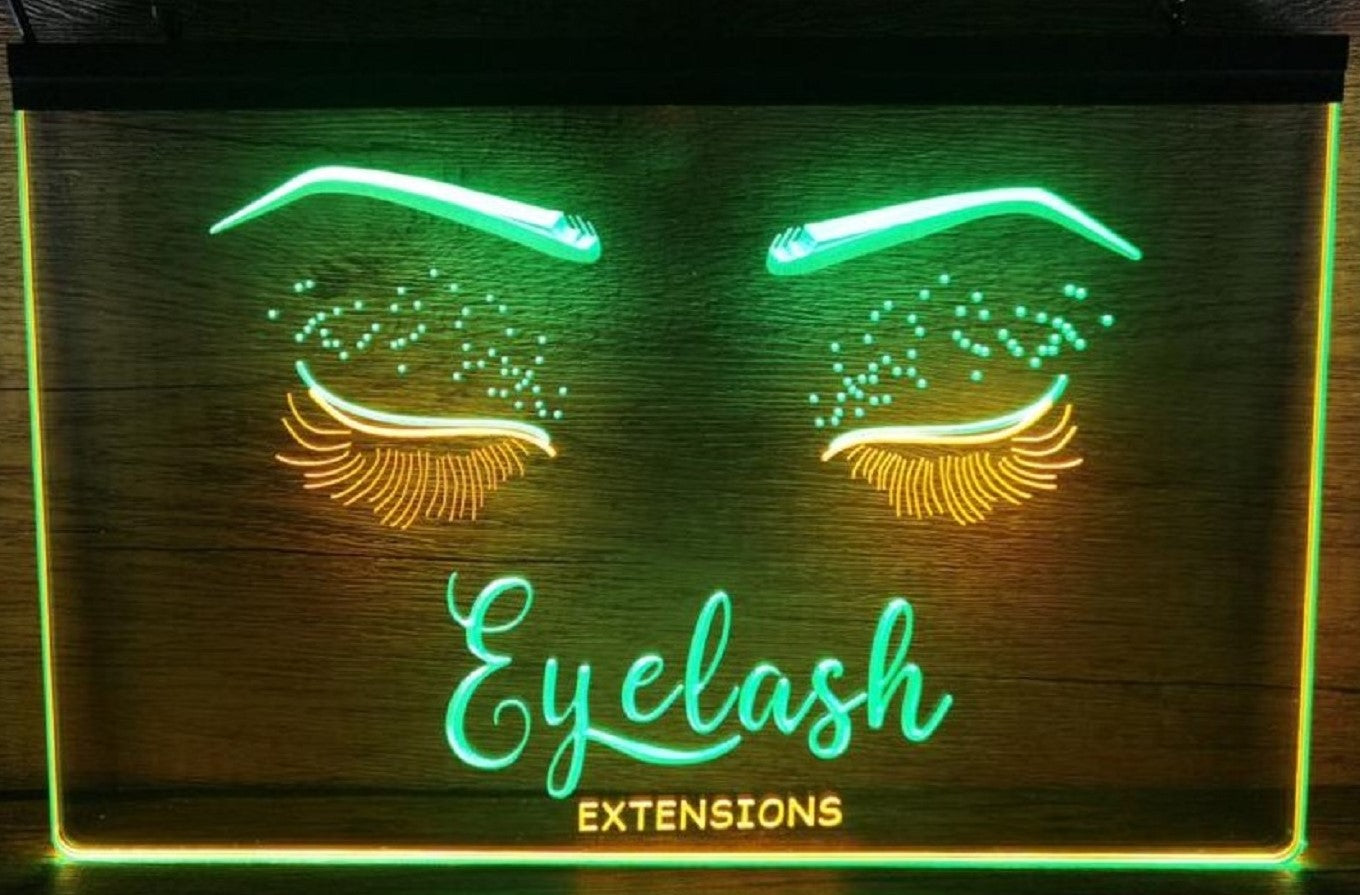 Eyelash Extension Led Neon Sign Dual Color Beauty Eyelash Nail Salon Decor