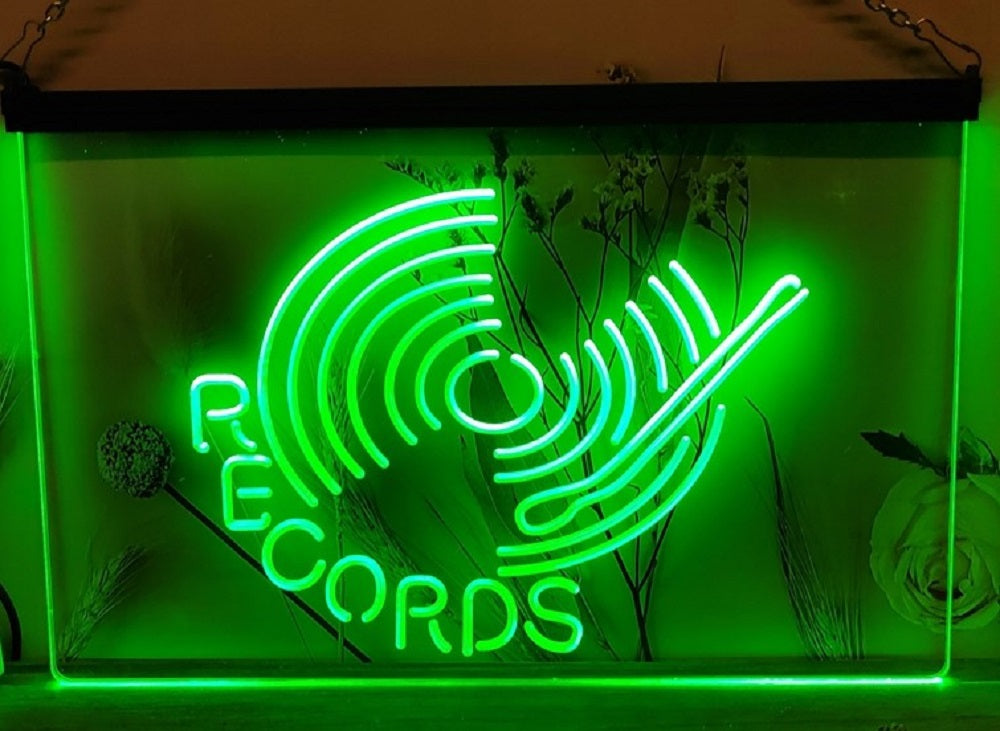 Records Turntable Led Neon Sign Home Music Room Studio Decor