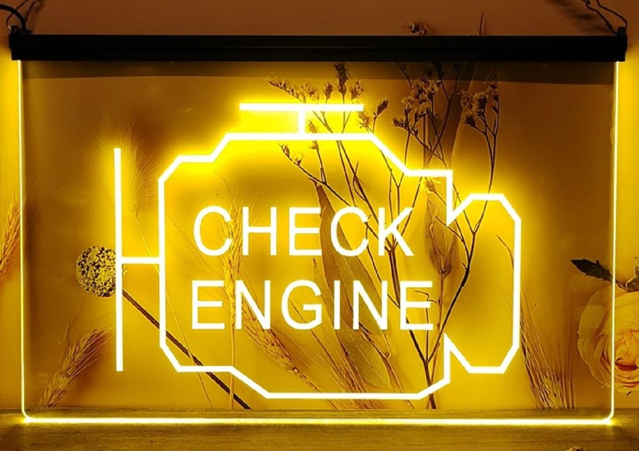 Check Engine Led Neon Sign Car Garage Auto Repair Shop Decor