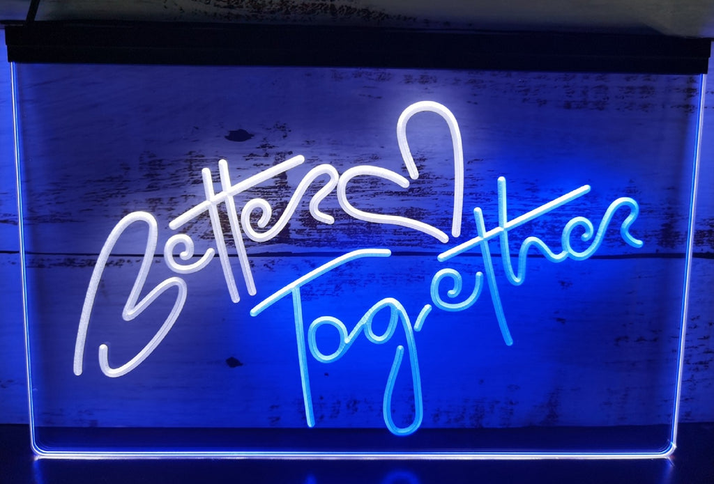 Better Love Together Led Neon Sign Dual Color Home Office Wedding Party Decor