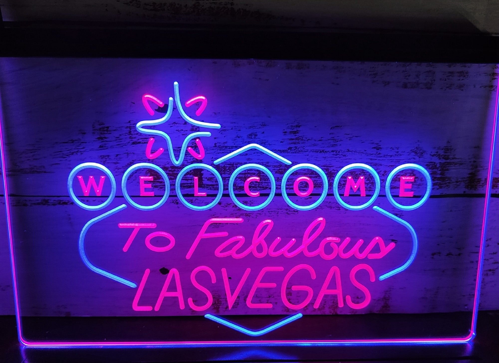 Welcome To Fabulous Las vegas Led Neon Sign Dual Color Wall Or Desktop Decor