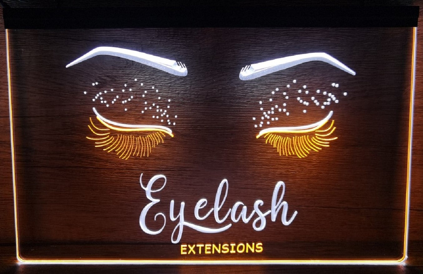 Eyelash Extension Led Neon Sign Dual Color Beauty Eyelash Nail Salon Decor