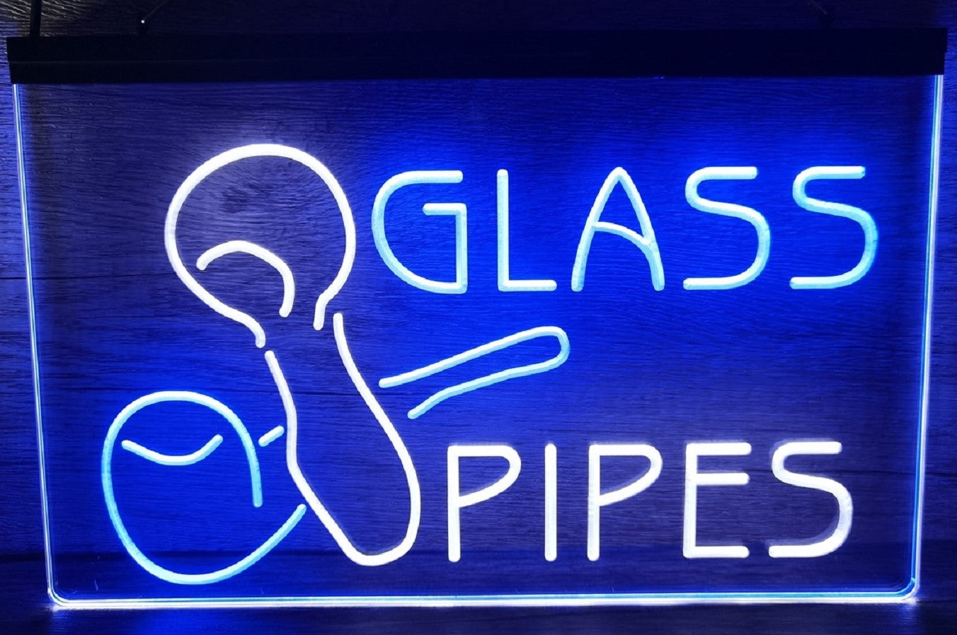 Glass Pipes Led Neon Sign Dual Color Cigar Smoke Vape Shop Decor