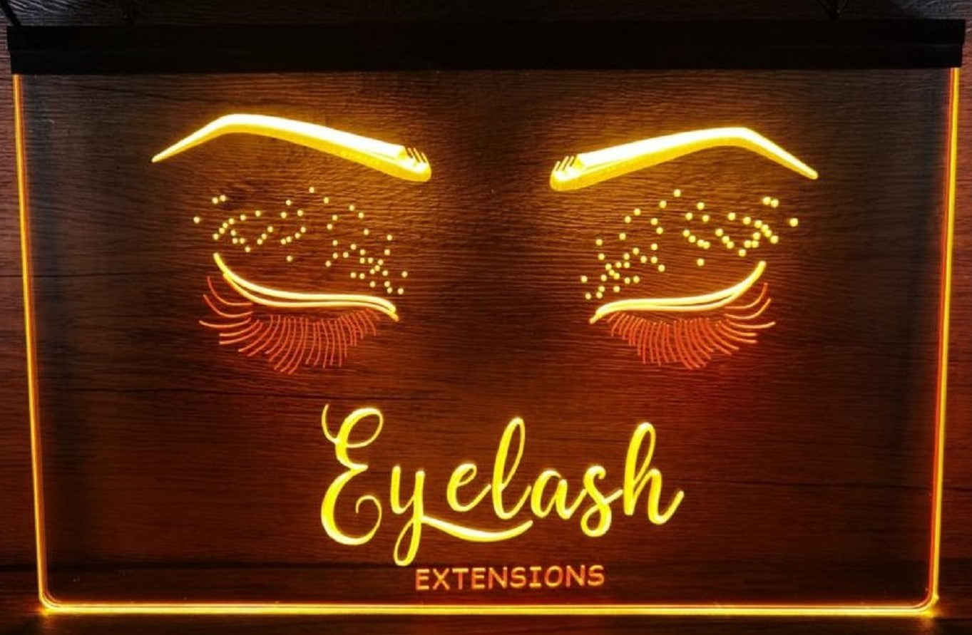 Eyelash Extension Led Neon Sign Dual Color Beauty Eyelash Nail Salon Decor