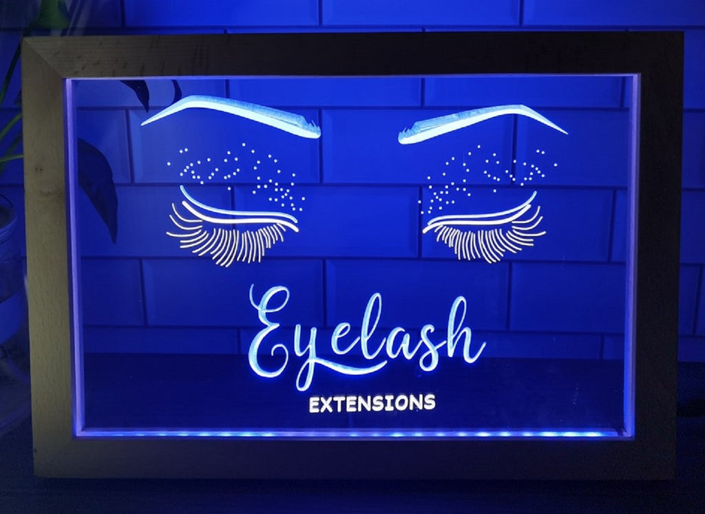 Eyelash Extension Led Neon Sign Framed Beauty Eyelash Nail Salon Decor