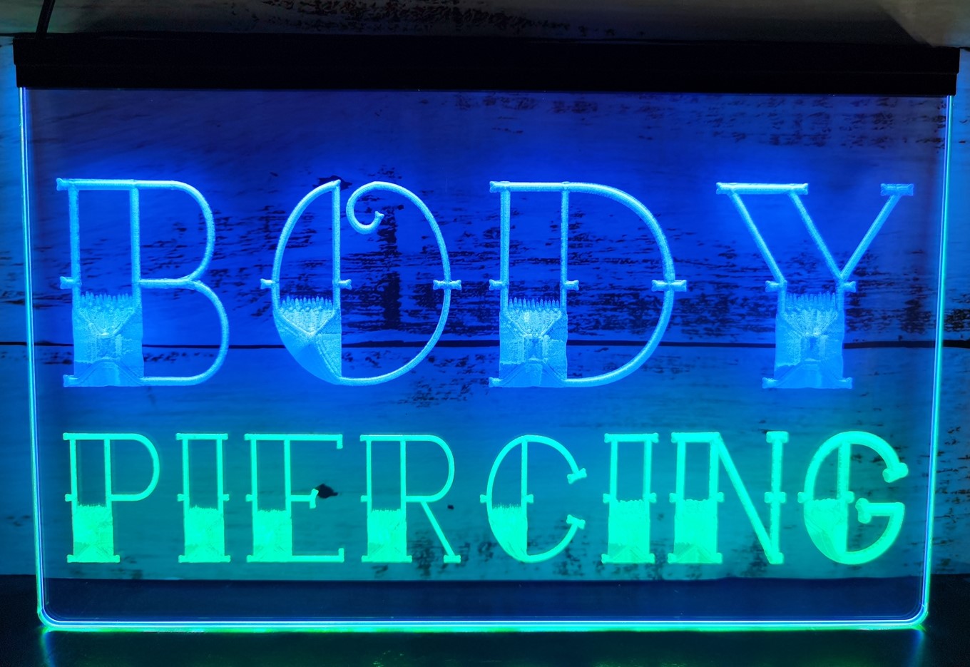 Body Piercing Led Neon Sign Dual Color Tattoo Salon Shop Decor