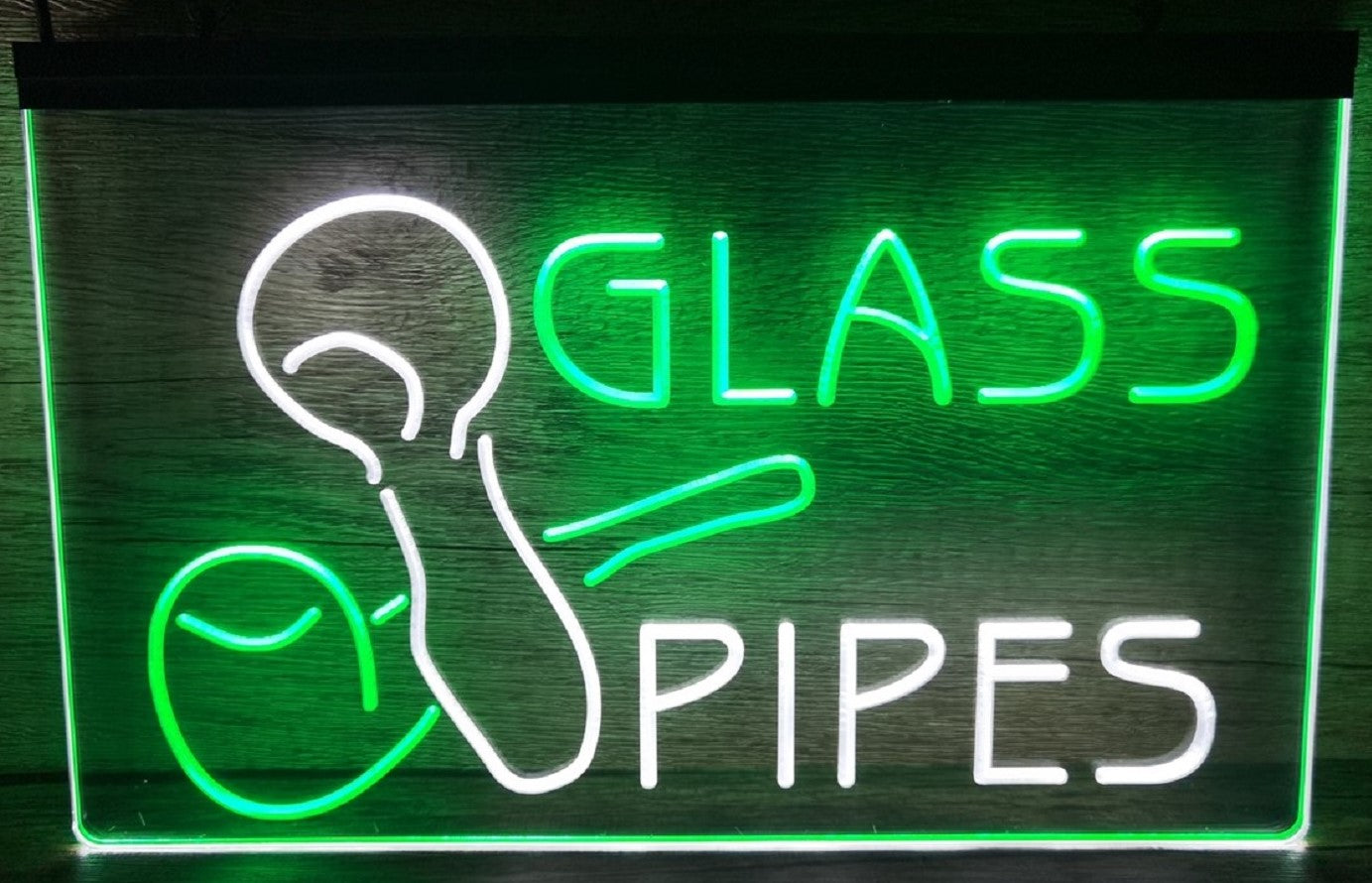 Glass Pipes Led Neon Sign Dual Color Cigar Smoke Vape Shop Decor