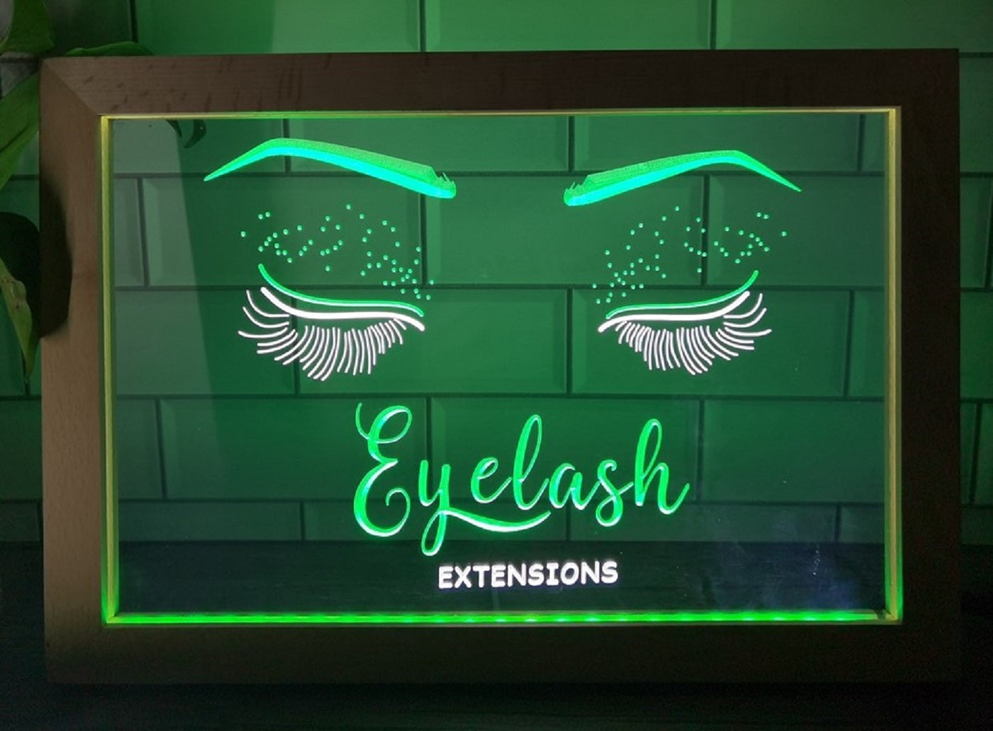Eyelash Extension Led Neon Sign Framed Beauty Eyelash Nail Salon Decor