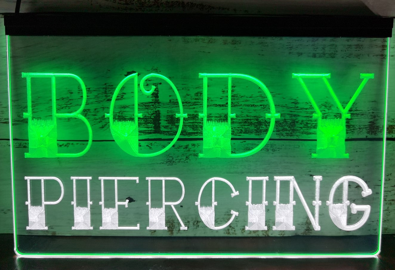 Body Piercing Led Neon Sign Dual Color Tattoo Salon Shop Decor