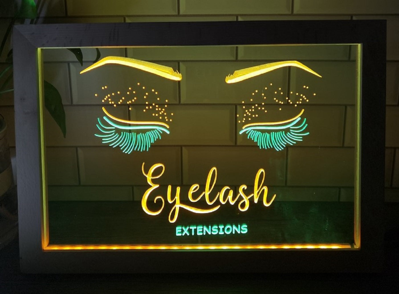 Eyelash Extension Led Neon Sign Framed Beauty Eyelash Nail Salon Decor