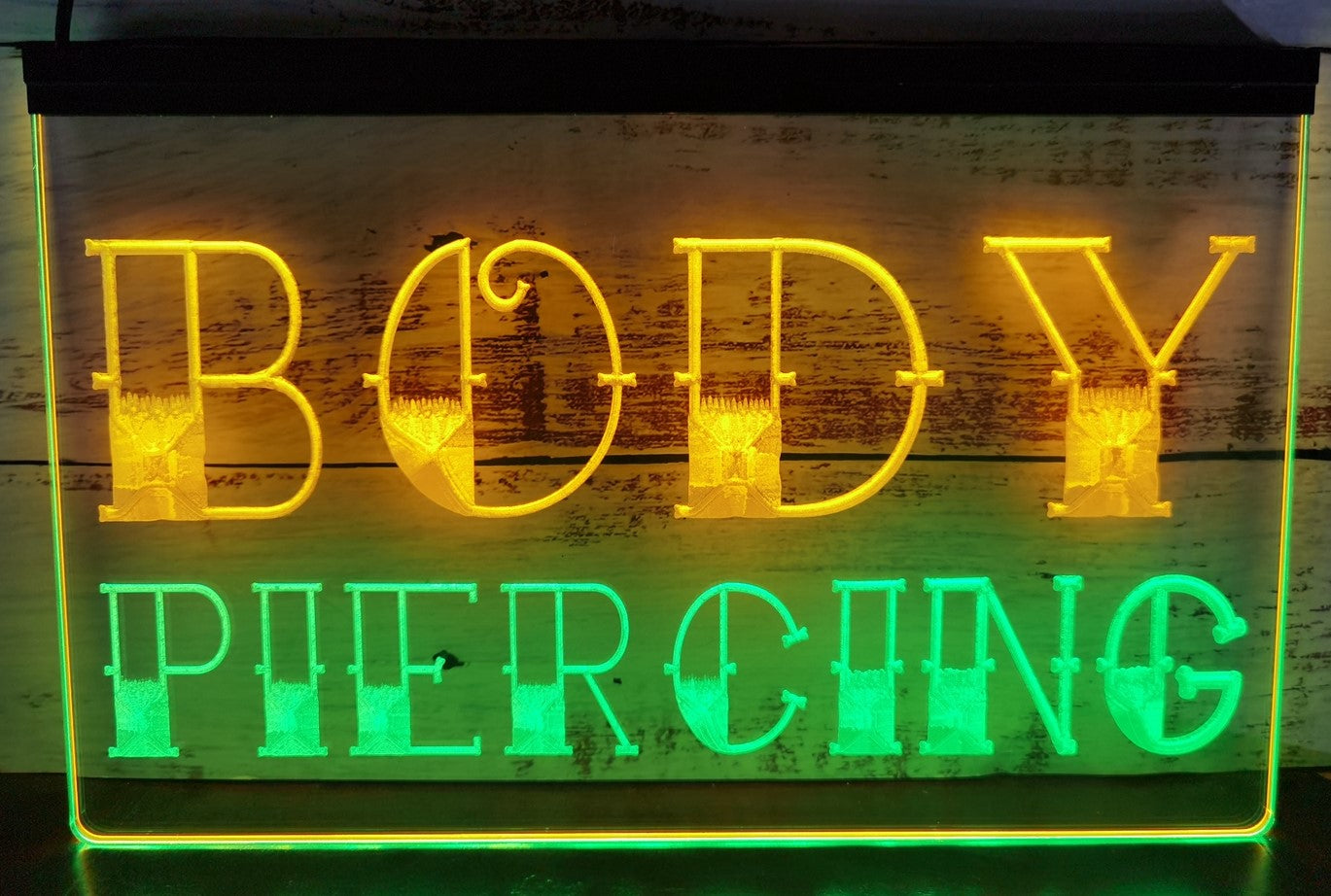 Body Piercing Led Neon Sign Dual Color Tattoo Salon Shop Decor