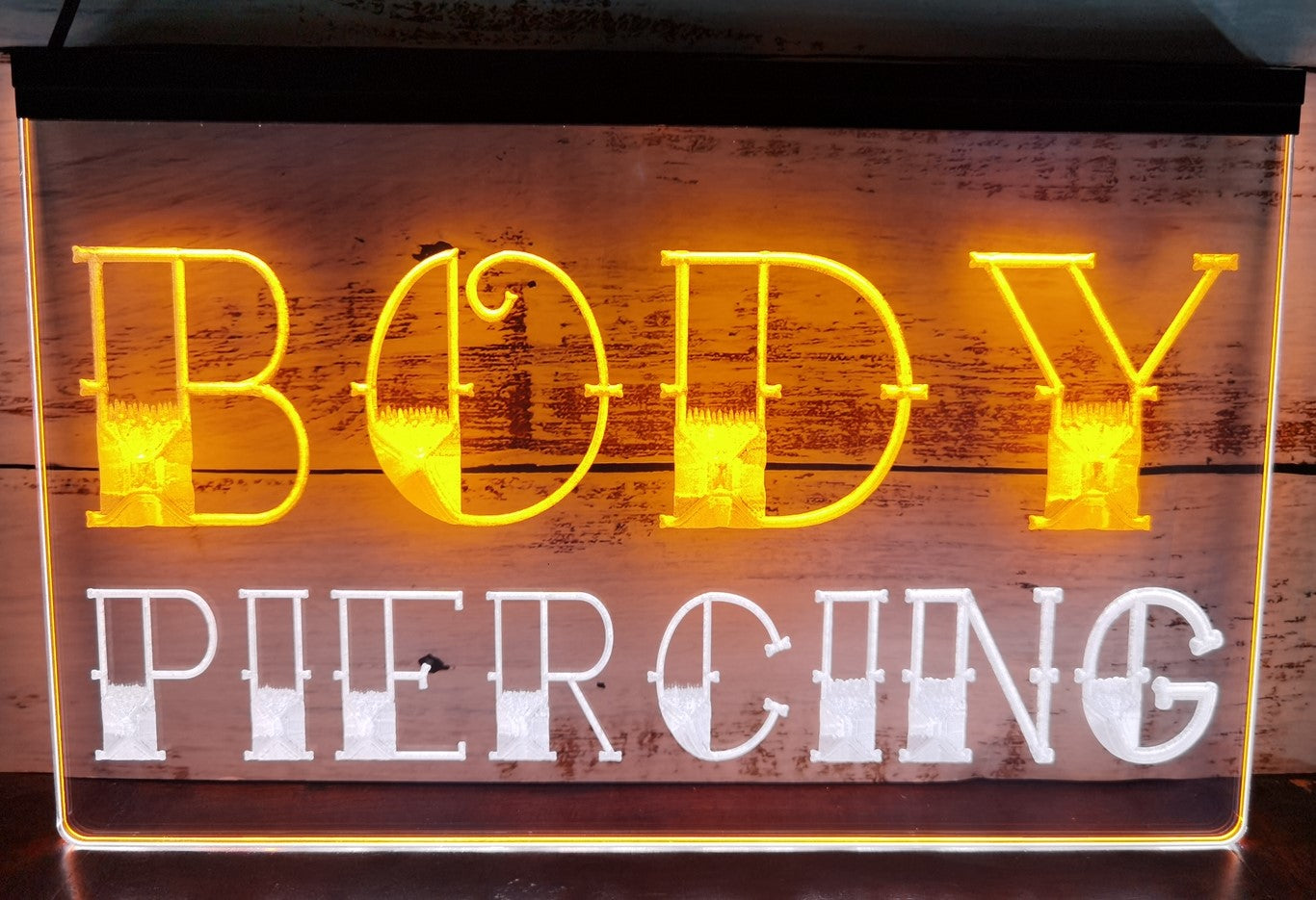 Body Piercing Led Neon Sign Dual Color Tattoo Salon Shop Decor
