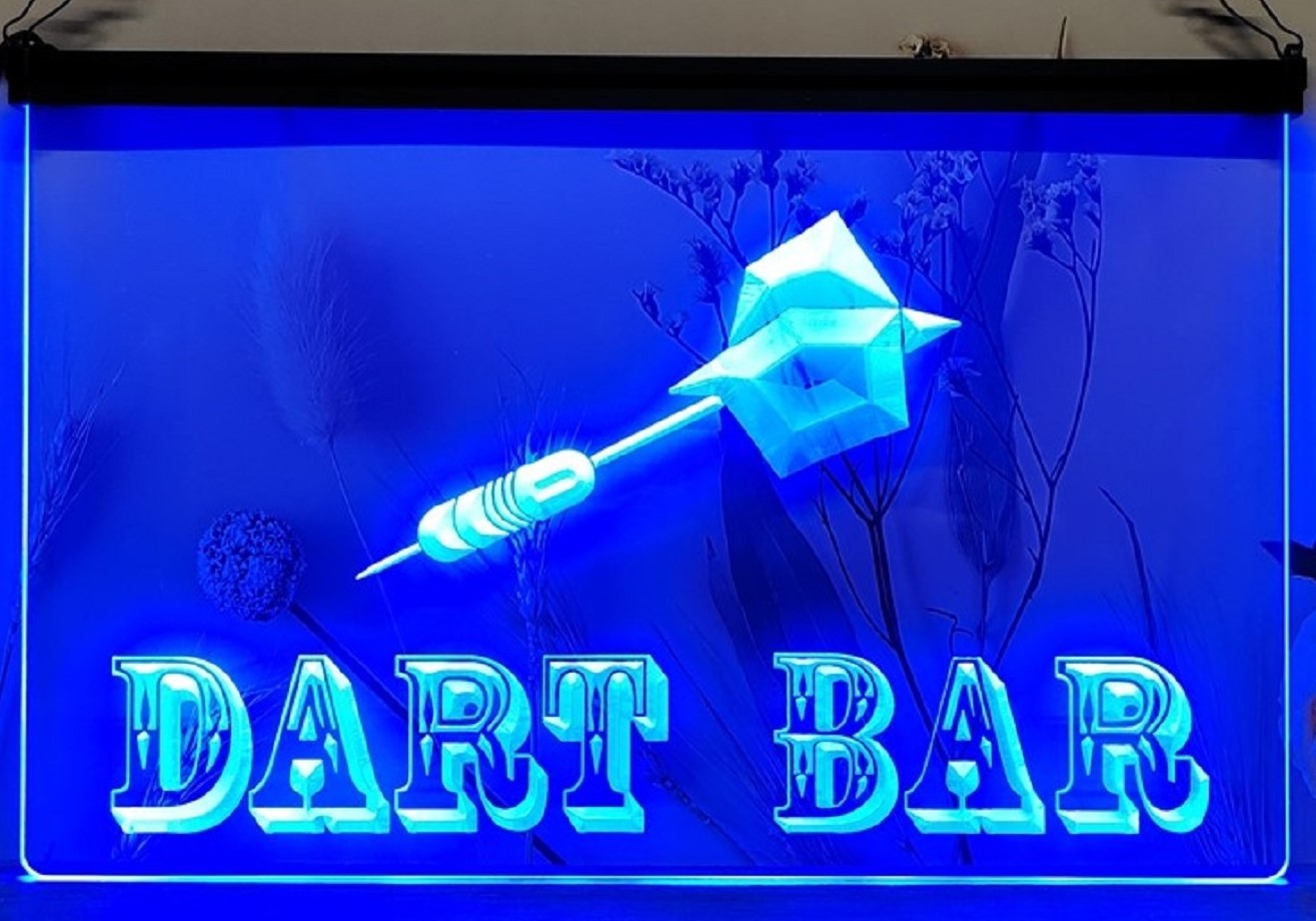 Dart Bar Led Neon Sign Home Game Room Darts Pinball Game Shop Decor