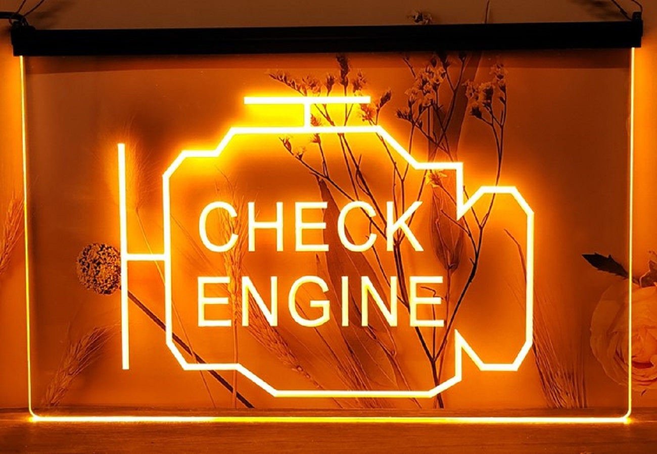 Check Engine Led Neon Sign Car Garage Auto Repair Shop Decor