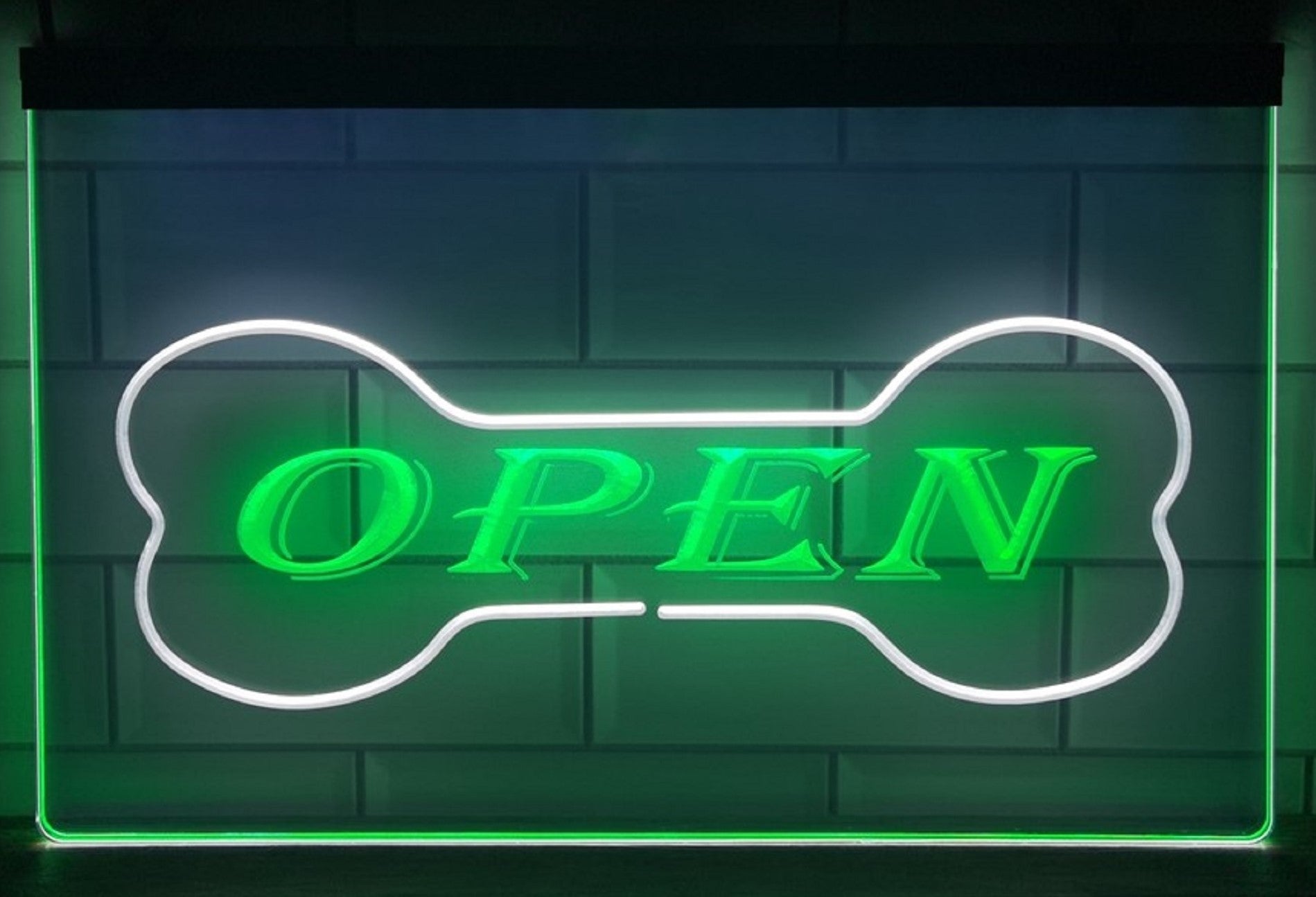 Pet Shop Open Led Neon Sign Dual Color Dog Grooming Pet Shop Decor