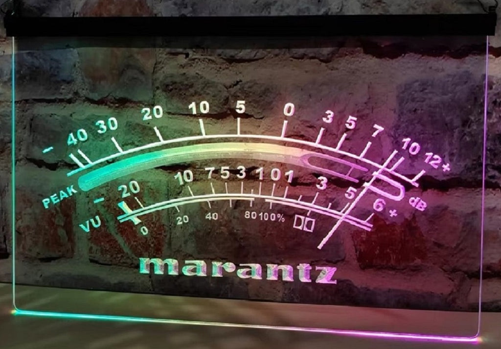 Marantz Peak VU dB Led Neon Sign Multi Mode Home Music Room Audio Studio Decor