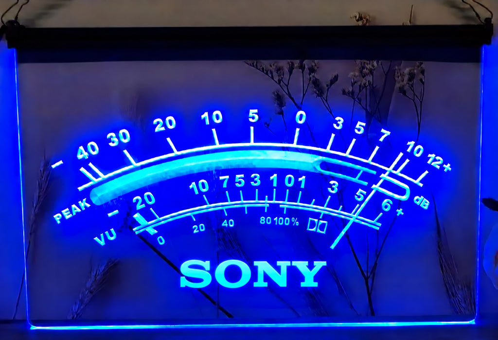Sony Peak VU dB Led Neon Sign Home Music Room Audio Recording Studio Decor